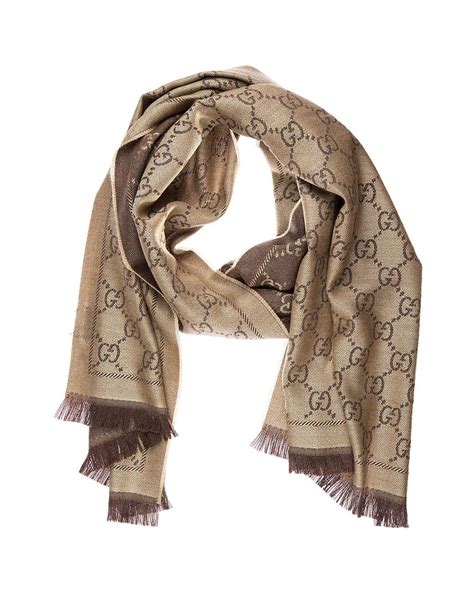 gucci womens wool scarf with tassels|silk Gucci scarf women.